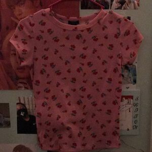 Pink shirt with cherries